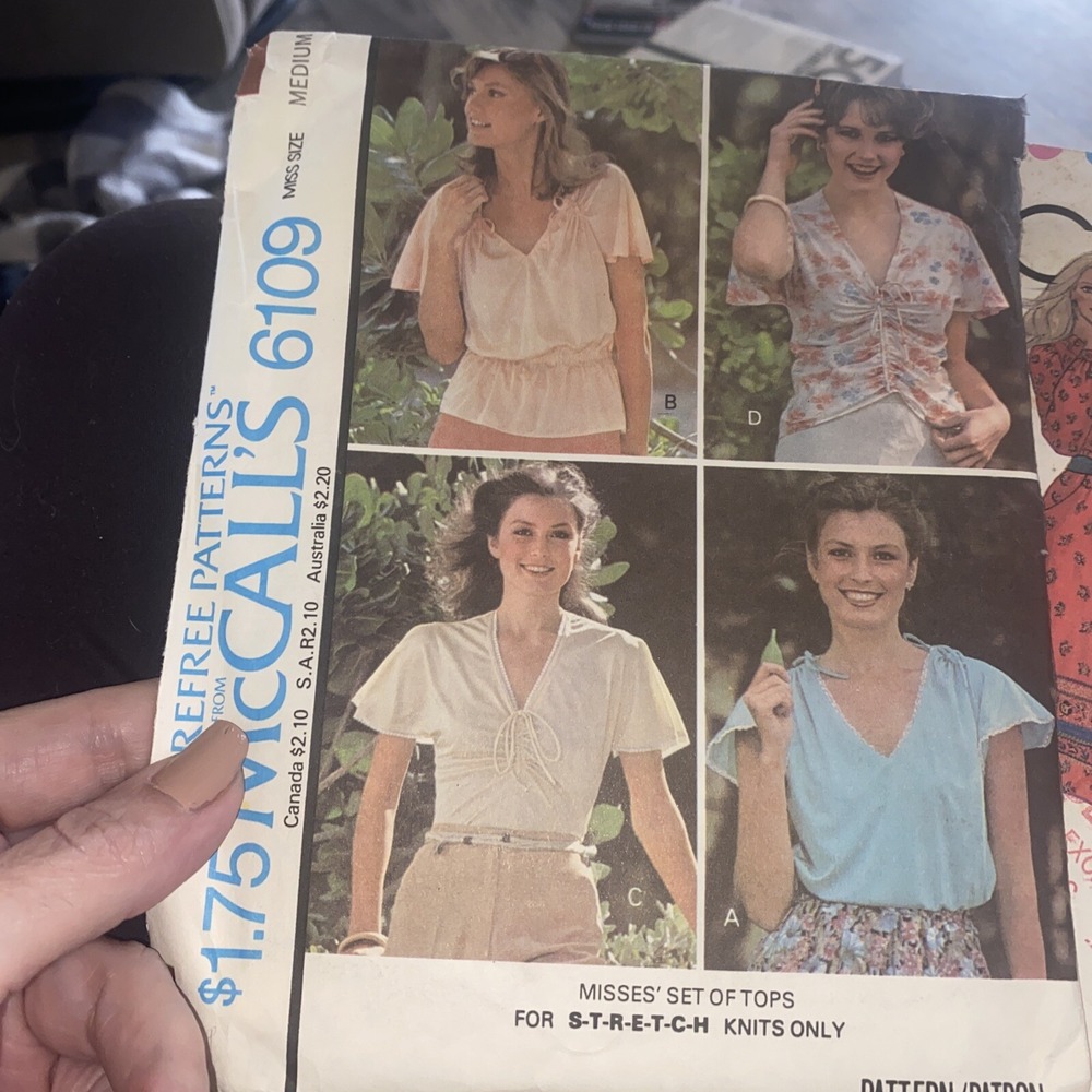 Vintage McCalls 6109 Ladies Blouse Sewing Pattern Size Medium Cut Complete 70s